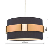 Load image into Gallery viewer, Modern Copper &amp; Navy Lampshade 
