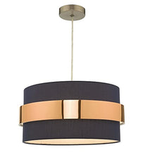 Load image into Gallery viewer, Modern Copper &amp; Navy Pendant Lampshade 
