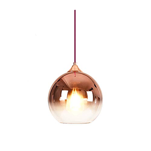 Copper Rose-Gold Spherical Gradient Colour Glass Pendant | Chandelier