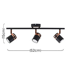 Load image into Gallery viewer, 3 Spotlight Ceiling Track | Black &amp; Copper 
