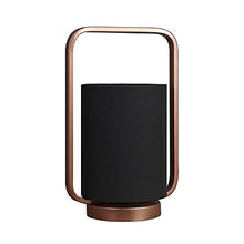 Load image into Gallery viewer, MinSun | Contemporary Copper Metal Lantern Frame Black Cylinder Table Lamp | 4w LED Golfball Bulb | 3000K Warm White
