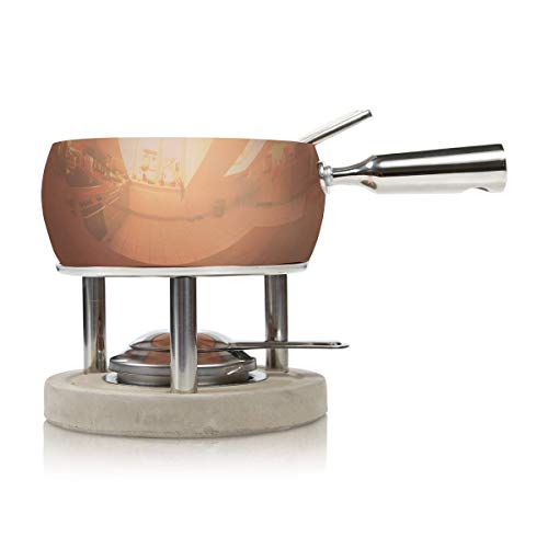 Cheese Fondue Set | Copper, Stainless Steel, Concrete | 29 x 21 x 20 cm | Boska