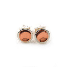 Load image into Gallery viewer, Copper &amp; Silver (925) Circle Stud Earrings | Gift Boxed | Present Idea
