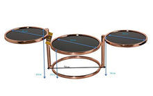 Load image into Gallery viewer, Space Saving Copper Coffee Table With Black Glass Top
