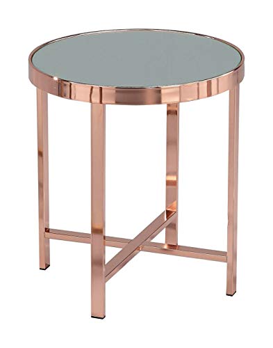 Mirrored Glass Round Side Table | Copper | 42.5 x 42.5 x 46cm | Aspect
