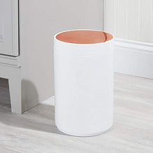 Load image into Gallery viewer, Small Swing Lid Bin | White &amp; Copper
