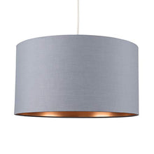 Load image into Gallery viewer, Grey &amp; Copper Cylinder Ceiling Pendant/Table Lamp Drum Light Shade | MiniSun
