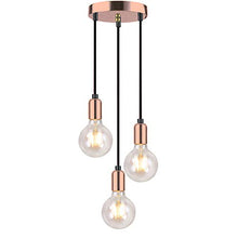 Load image into Gallery viewer, Retro 3 Pendant Light Fitting | Copper- Rose | Edison Style Lamp Holder
