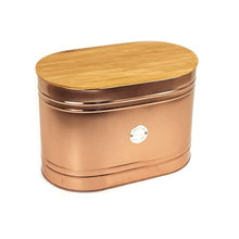 Load image into Gallery viewer, Copper Bread Bin With Bamboo Lid 
