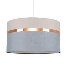 Load image into Gallery viewer, MiniSun | Grey Drum Ceiling Pendant Light Shade With A Copper Trim | Modern 
