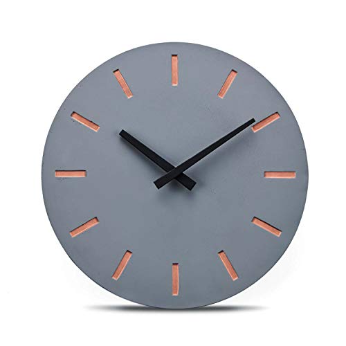 Designer Copper Wall Clock | Concrete | Silent Non Ticking 12