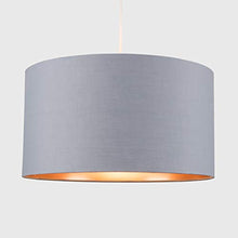Load image into Gallery viewer, Grey &amp; Copper Drum Shade | Polycotton 
