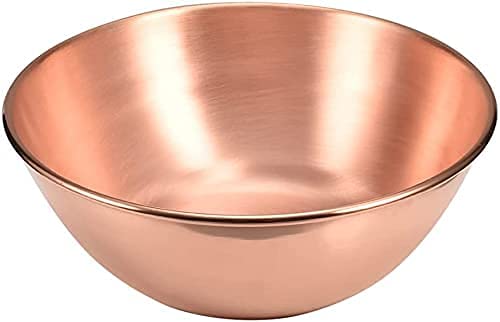 Pure Copper Mixing Bowl | Heavy Gauge Thick 99.9%  | 7.9 inch Diameter