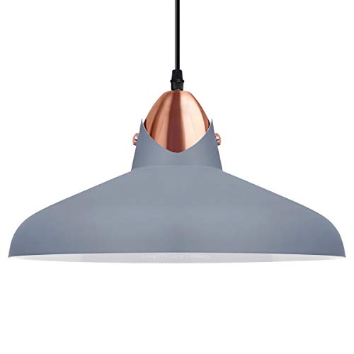 Grey & Copper Pendant Light Shade | Modern | Long Life Lamp Company 