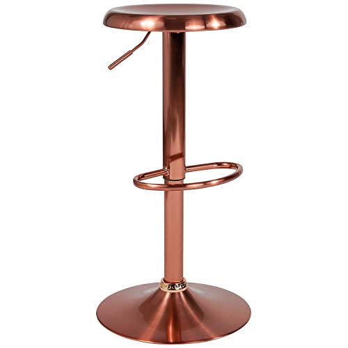 Copper, Rose-Gold | Adjustable Bar Stool | Retro | Flash Furniture