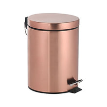Load image into Gallery viewer, Copper Pedal Bin | 3 Litre | Cosmetic Waste Bin With Lid | Axentia Riga | 17 x 17 x 2.45cm
