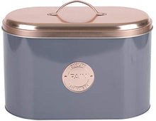 Load image into Gallery viewer, Grey &amp; Copper | Bistro Style | Metal Bread Storage Bin Box
