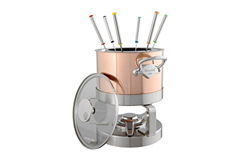 Copper Fondue Set & Glass Lid With Stainless Steel Handle | 18cm | 2.5l | Mauviel M'Heritage150 