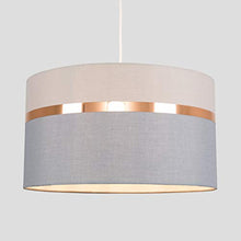 Load image into Gallery viewer, MiniSun | Grey &amp; Copper Pendant Drum Shade 

