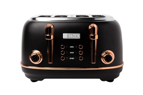 Black & Copper Toaster | 4 Slice Stainless Steel | Haden Heritage ...
