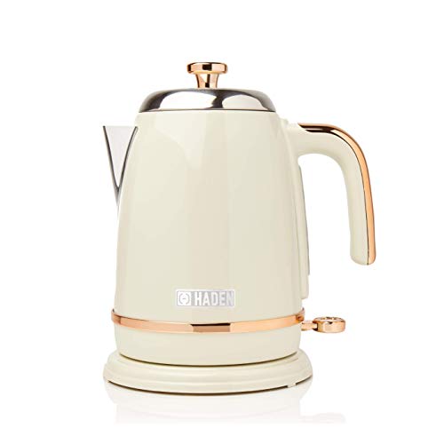 Cream & Copper Electric Kettle | 3000W | 1.7 Litre | Haden Salcombe
