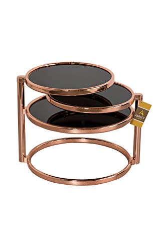 Coffee Table | Copper & Glass | Swivel Motion Layers | 58 x 50 x 43 cm | Aspect 