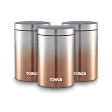 Load image into Gallery viewer, Set Of 3 Copper Ombre Silver Canisters For Kitchen 
