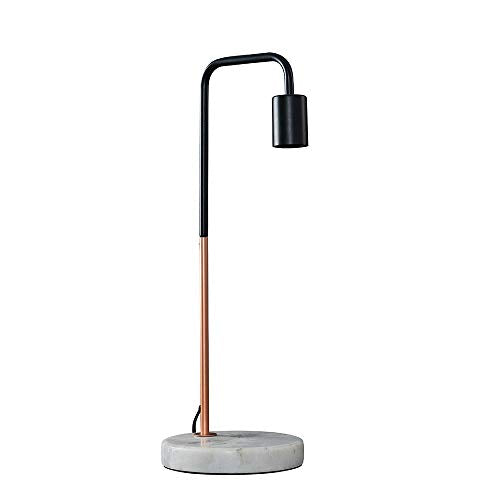 Black And Copper Metal Table Lamp | With A White Marble Base | Retro Style