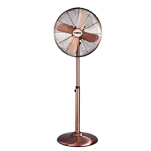 Metal Pedestal Fan With 3 Speeds | Copper | 16” | 50W | Tower