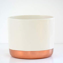 Load image into Gallery viewer, White &amp; Rose Gold Copper | Plant Pot | Ceramic | Thompson &amp; Morgan 
