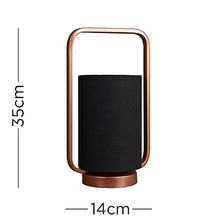 Load image into Gallery viewer, Copper Table Lamp | With Black Lamp Shade 
