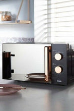 Load image into Gallery viewer, Black &amp; Copper Mirrored Door Microwave 
