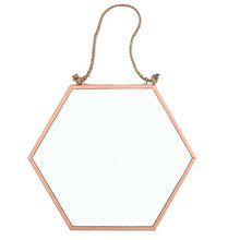 Load image into Gallery viewer, Hexagonal Geometric Mirror | Copper Frame | Wall Hung | Brown &amp; Ginger 
