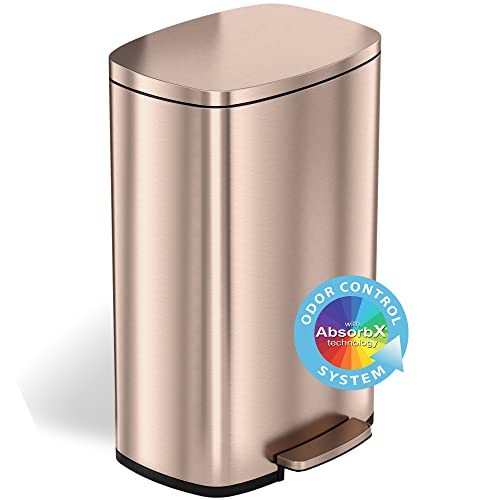 Rose Gold - Copper Kitchen Bin | 50 Litre | Steel Pedal Waste Bin | iTouchless