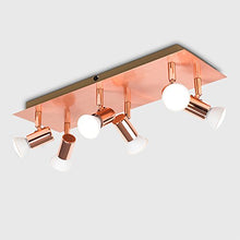 Load image into Gallery viewer, Adjustable 6 Way Spotlights | Copper Effect | Rectangular Design
