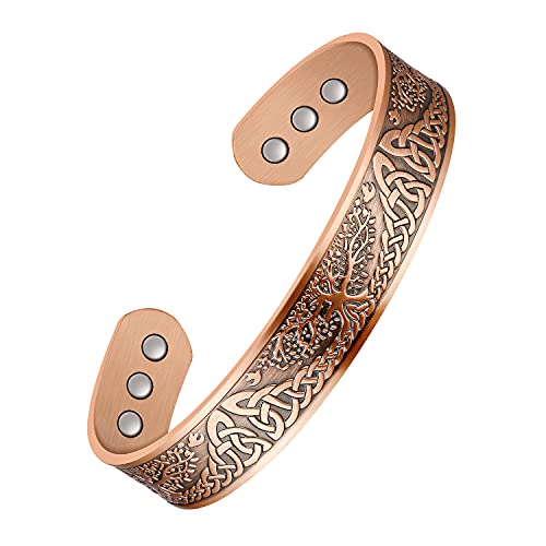 Copper Magnetic Bracelet For Men | Cuff Bangle | Gift Box 
