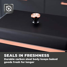 Load image into Gallery viewer, Tower | Matt Black &amp; Copper | Bread Bin 
