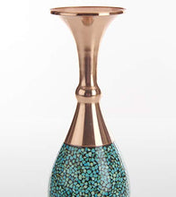 Load image into Gallery viewer, Copper &amp; Turquoise Vase | 25cm 
