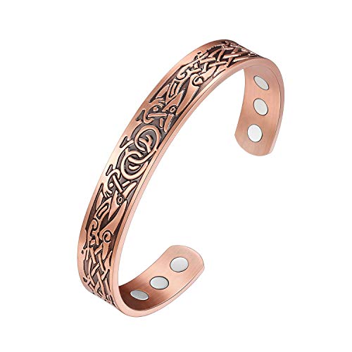 Copper Magnetic Bracelets | 99.9% Soild Copper 6 Strong Magnets | Men & Women | Gift Box