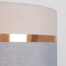 Load image into Gallery viewer, Grey &amp; Copper Lampshade | Drum Shade 

