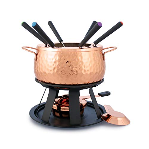 11-Piece Fondue Set | Copper & Black | 6 People | Swissmar 