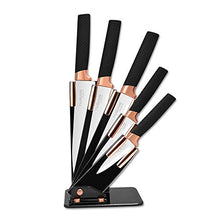 Load image into Gallery viewer, Copper Kitchen Knife Block Set | 5 Piece | Clear Acrylic Block | Nuovva 
