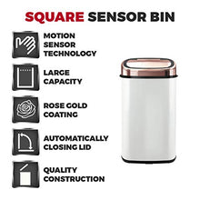 Load image into Gallery viewer, Copper &amp; White Square Sensor Kitchen Bin 
