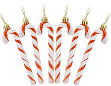 Load image into Gallery viewer, Copper &amp; White Glitter Candy Canes | Christmas Tree Decorations | Pack of 6 | Christmas Concepts® 
