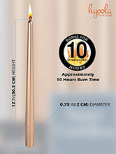 Load image into Gallery viewer, Hyoola Metallic Copper Taper Candles - 300 mm (12 Inch) Unscented Dripless Taper Candles - 10 Hour Burn Time - 12 Pack
