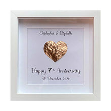 Load image into Gallery viewer, Personalised 7th Wedding Anniversary Gift | Frame | Copper | Names &amp; Dates 
