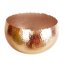 Load image into Gallery viewer, Copper Large Metal Bowl Planter | 32 x 20cm | Hammered Finish | Curvy Edge
