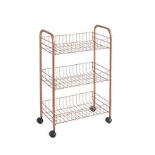 Load image into Gallery viewer, Copper | Metaltex &#39;Lugano&#39; | 3-Tier Rolling Cart | Polytherm | 41 x 23 x 63 cm
