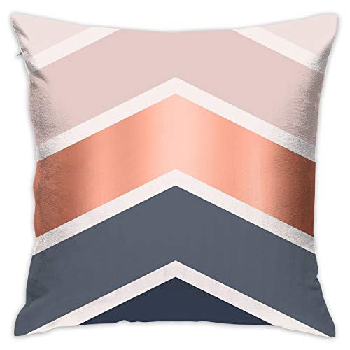 Cushion Cover With Chevrons In Blush, Navy And Copper | Home Decorative Item
