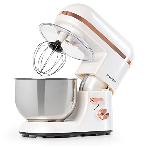 Klarstein Bella Elegance Food Processor Mixer | White & Copper | 5 Litre Bowl | 6 Power Levels
